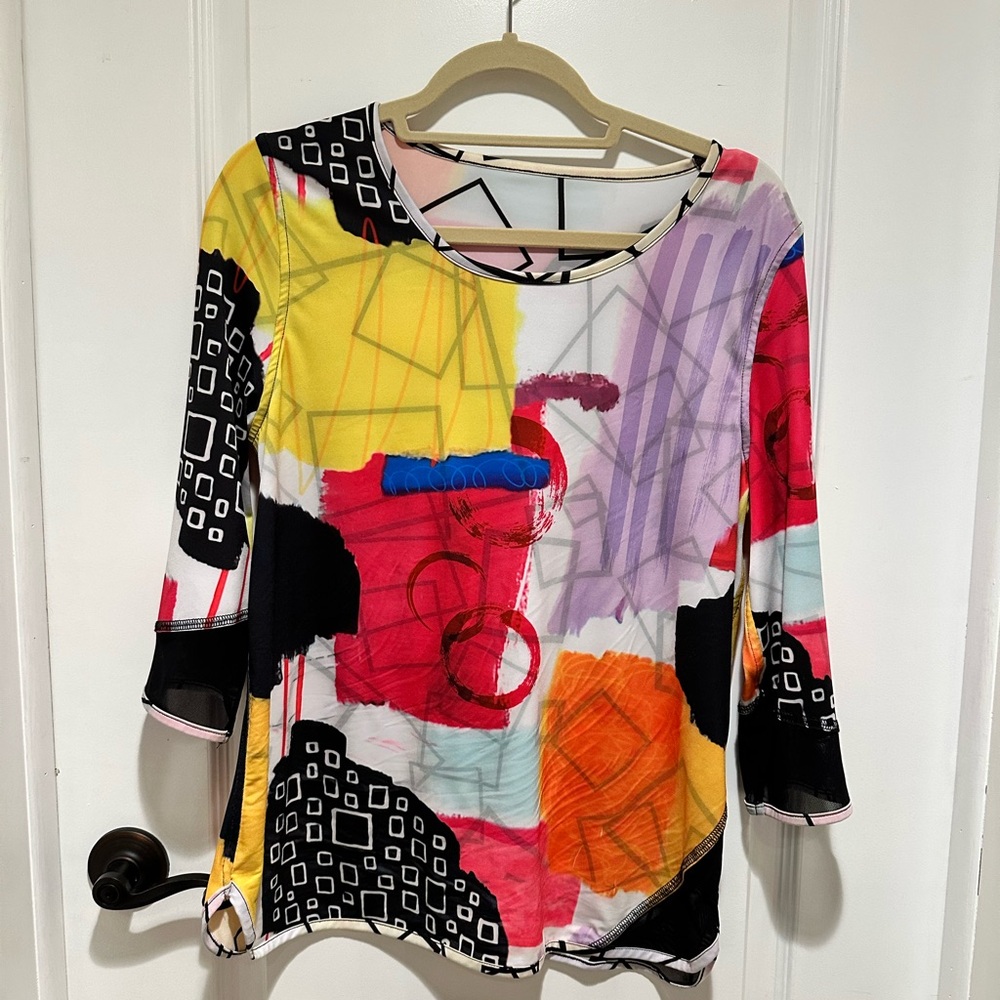 Reversable, Abstract, Multicolor Women's Blouse